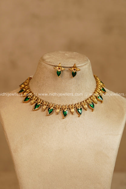 Emerald Green Palakka Mango Choker Set - Punya