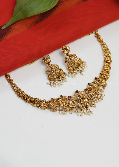 Lakshmi necklace -Mandaram (White)