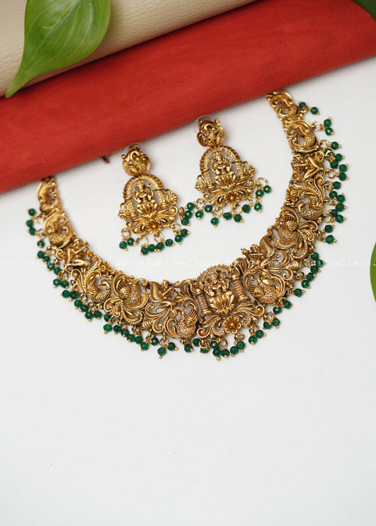 Lakshmi necklace -Vedika -Green
