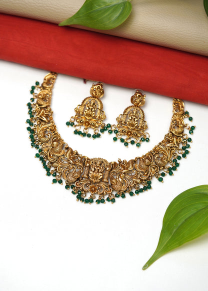Lakshmi necklace -Vedika -Green