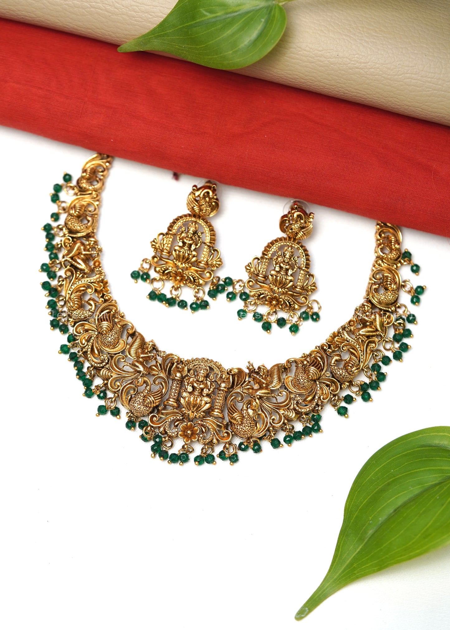 Lakshmi necklace -Vedika -Green