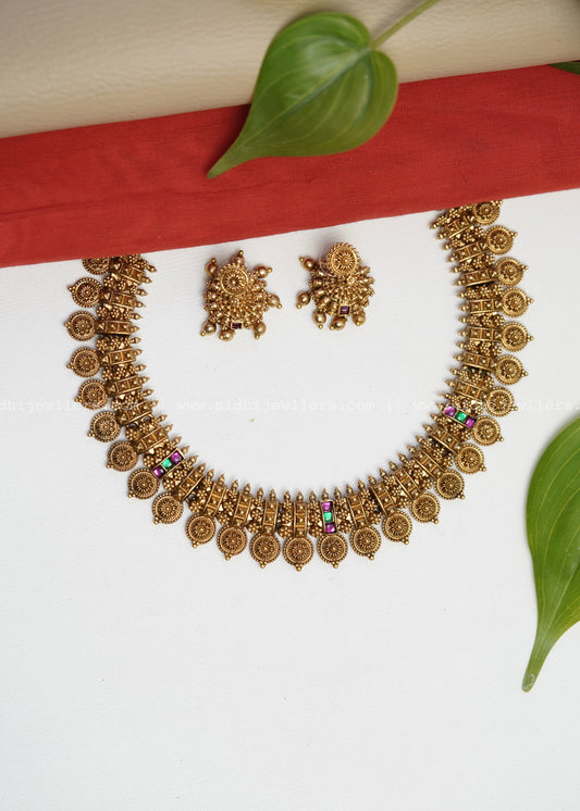 Non idol antiqe necklace- with Jhumka