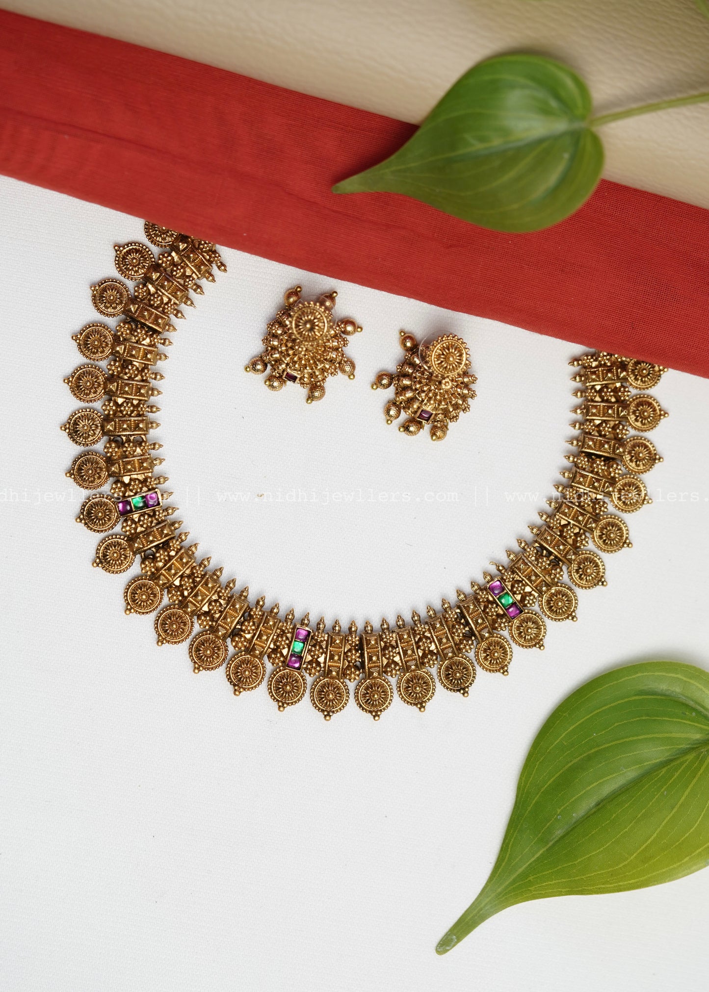 Non idol antiqe necklace- with Jhumka