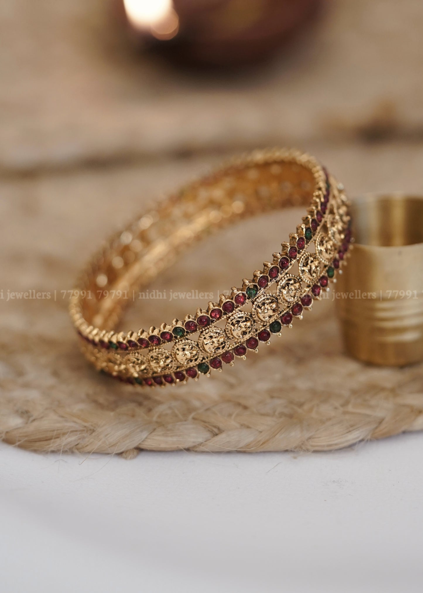 Affordable Antique Lakshmi Coin Statement Kada Bangle (Single)