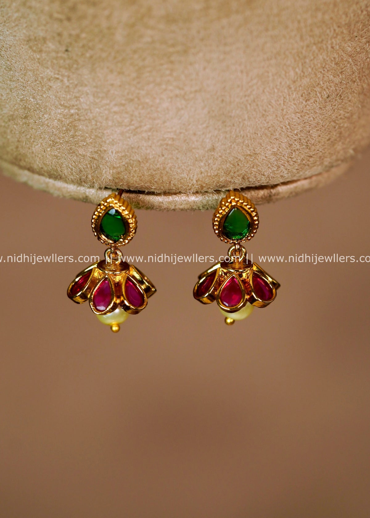 Lotus Kemp Stone Bud Drop Earrings – Amrita