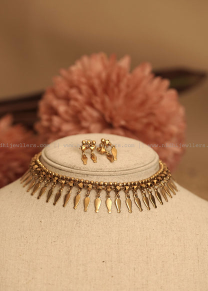 Antique Elakka Tali Choker Set with Matching Earrings- (elakkatali)ET4