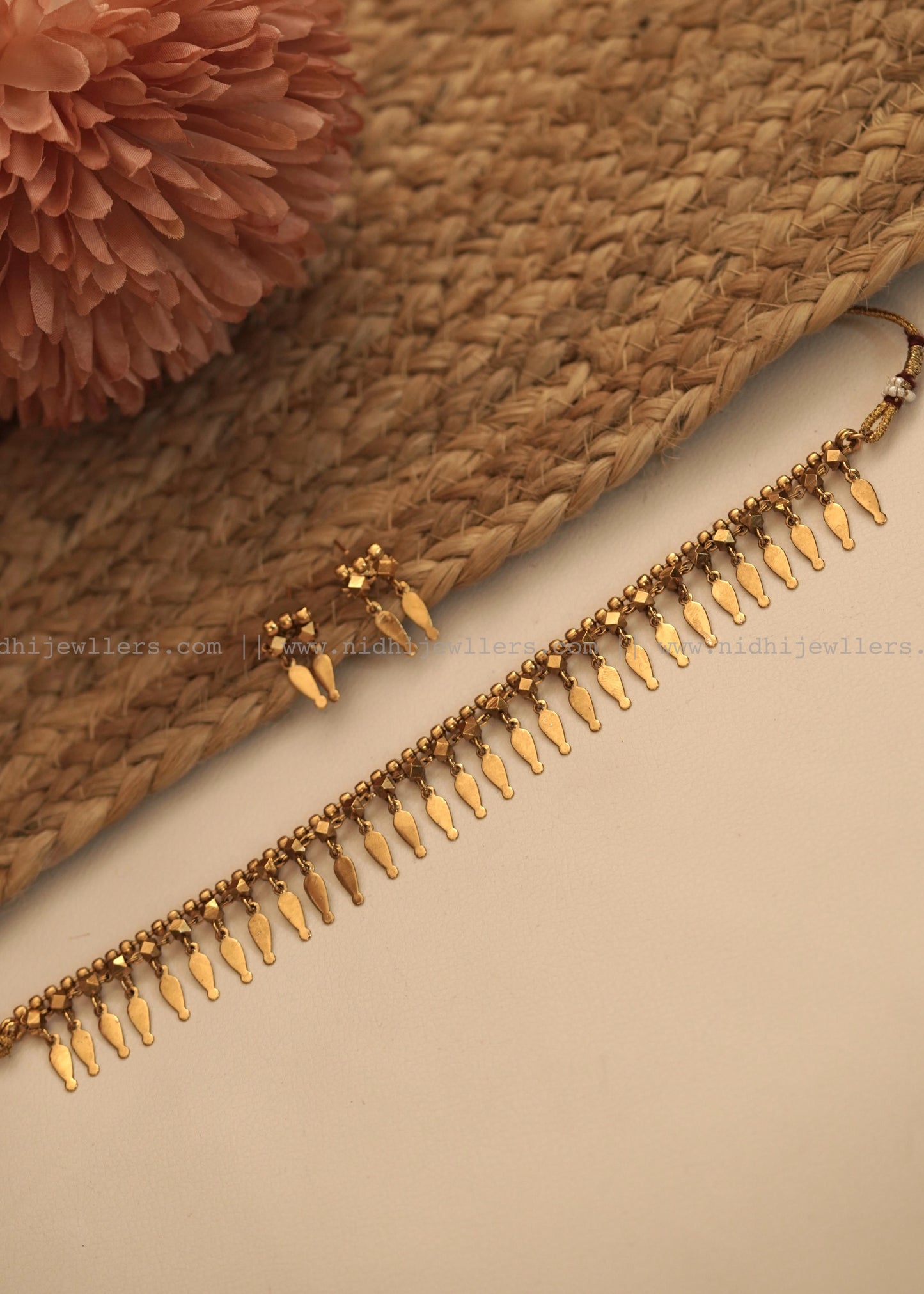 Antique Elakka Tali Choker Set with Matching Earrings- (elakkatali)ET4