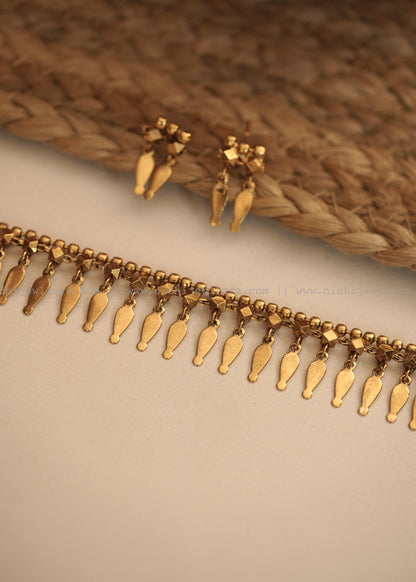 Antique Elakka Tali Choker Set with Matching Earrings- (elakkatali)ET4