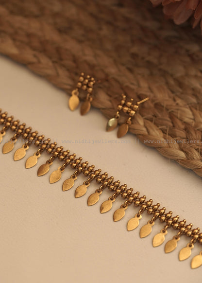 Antique Elakka Tali Choker Set with Matching Earrings- (elakkatali)ET5