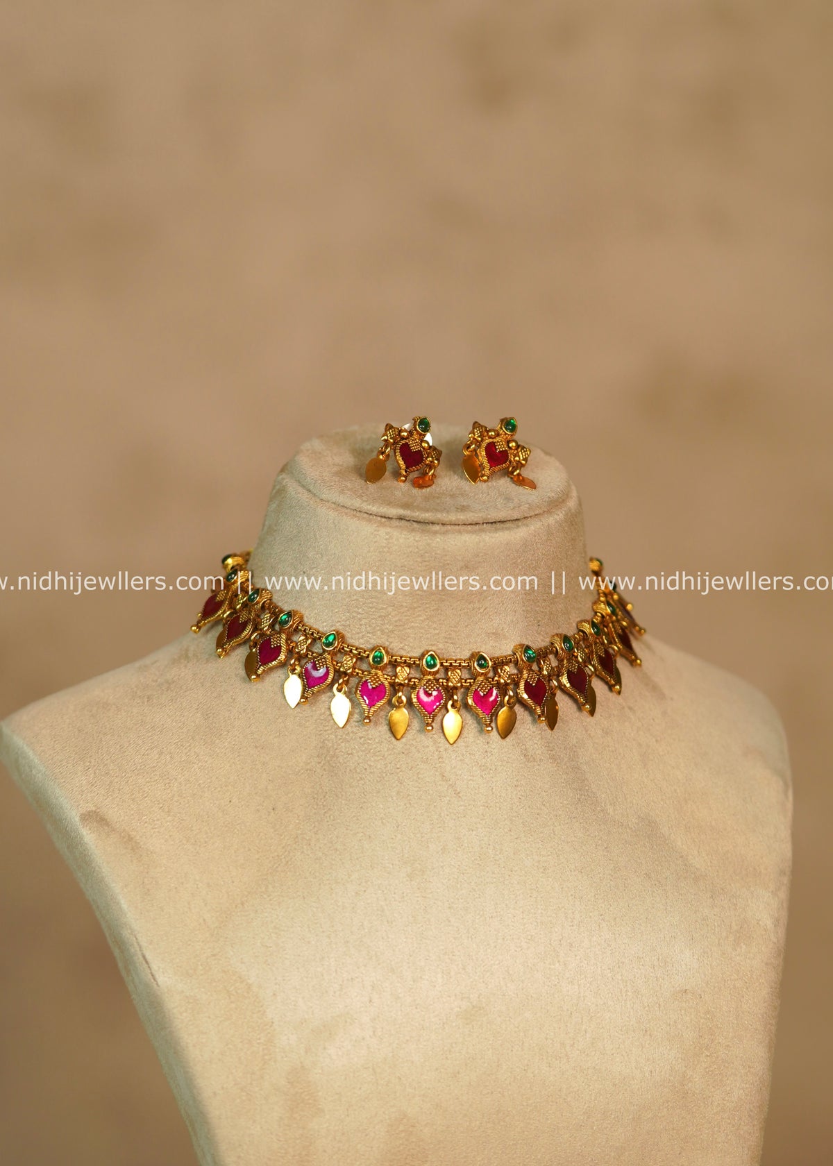 Purple Antique Palakka Elakkathali Fusion Choker