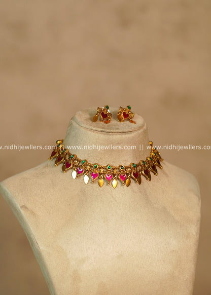 Purple Antique Palakka Elakkathali Fusion Choker