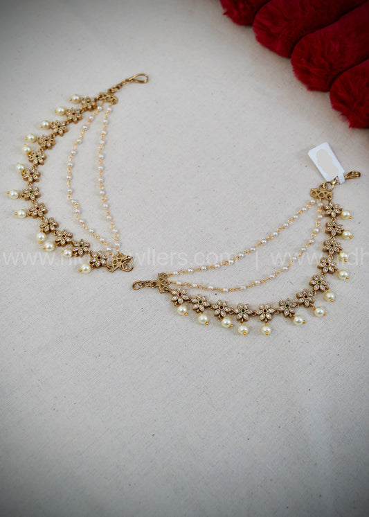 Premium mattil 3 layered with white pearls