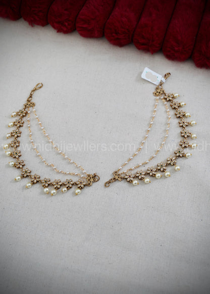 Premium mattil 3 layered with white pearls