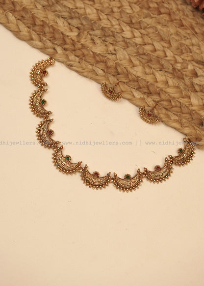 Antique Half moon Necklace Set