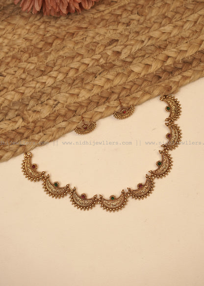 Antique Half moon Necklace Set
