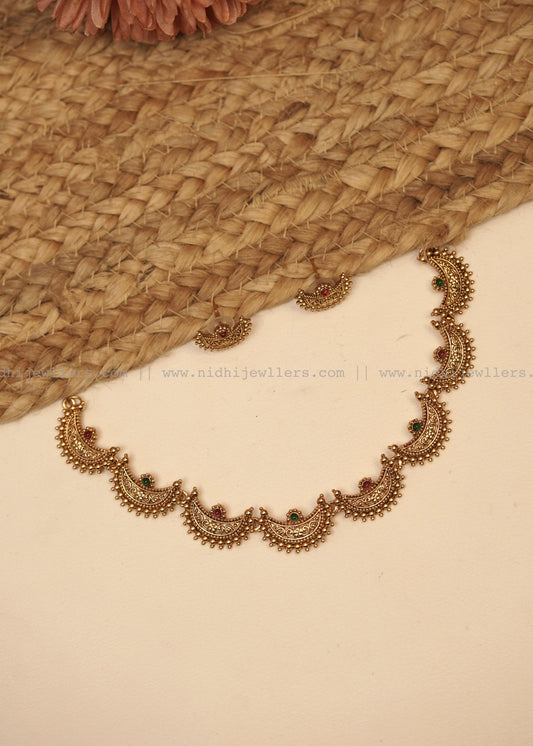 Antique Half moon Necklace Set