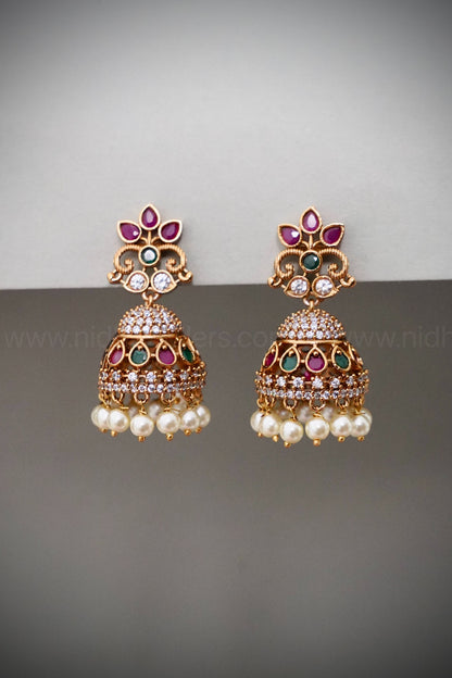 Premium AD stone jhumka