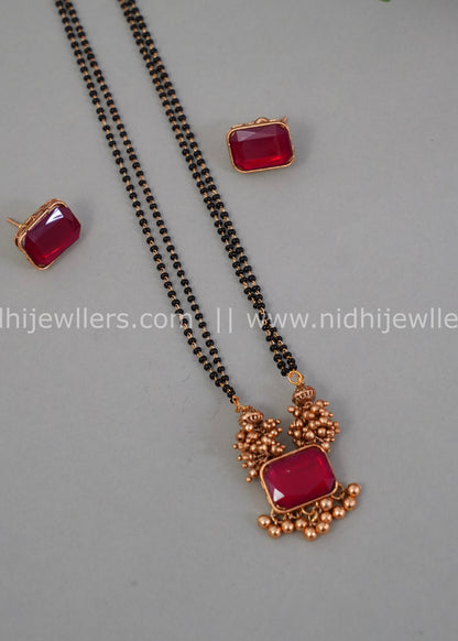 Black beads red neck piece