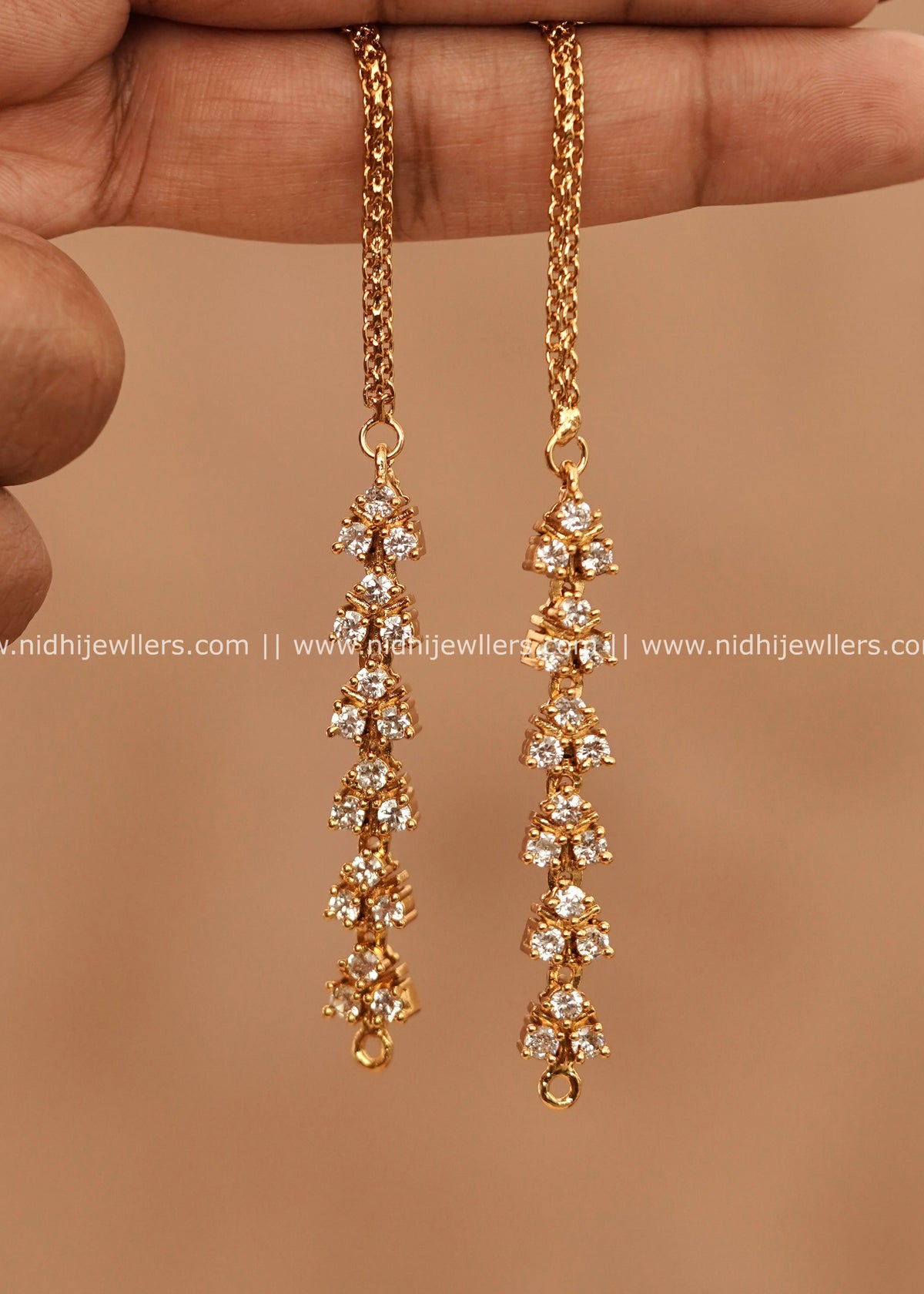 Premium Clear AD Floral Strand Earring Extensions / Maatils – Poorna