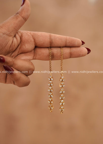 Premium Clear AD Floral Strand Earring Extensions / Maatils – Poorna