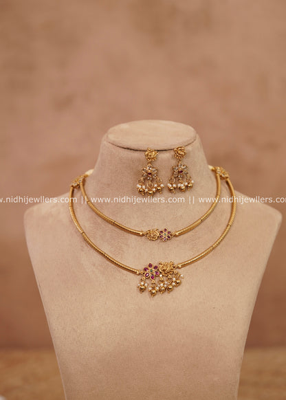Grand Antique Two-Tier Peacock & Kemp Floral Layered Collar Set – Mahima