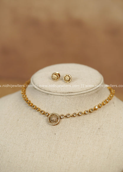 Minimalist Clear Circular Crystal Necklace Set – Kaveri