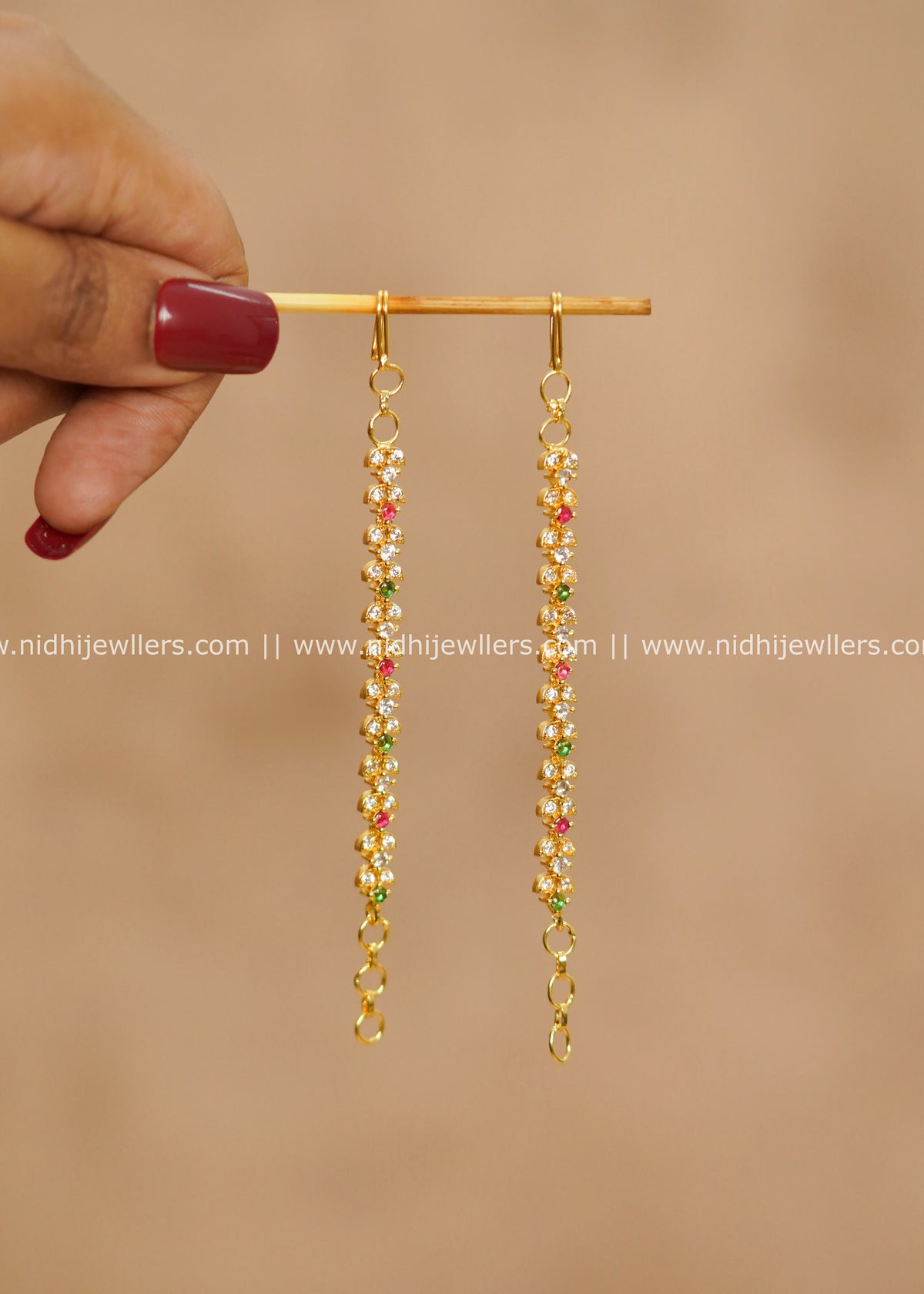 Floral CZ & Kemp Ear Extension Chains / Mattal / Mattils