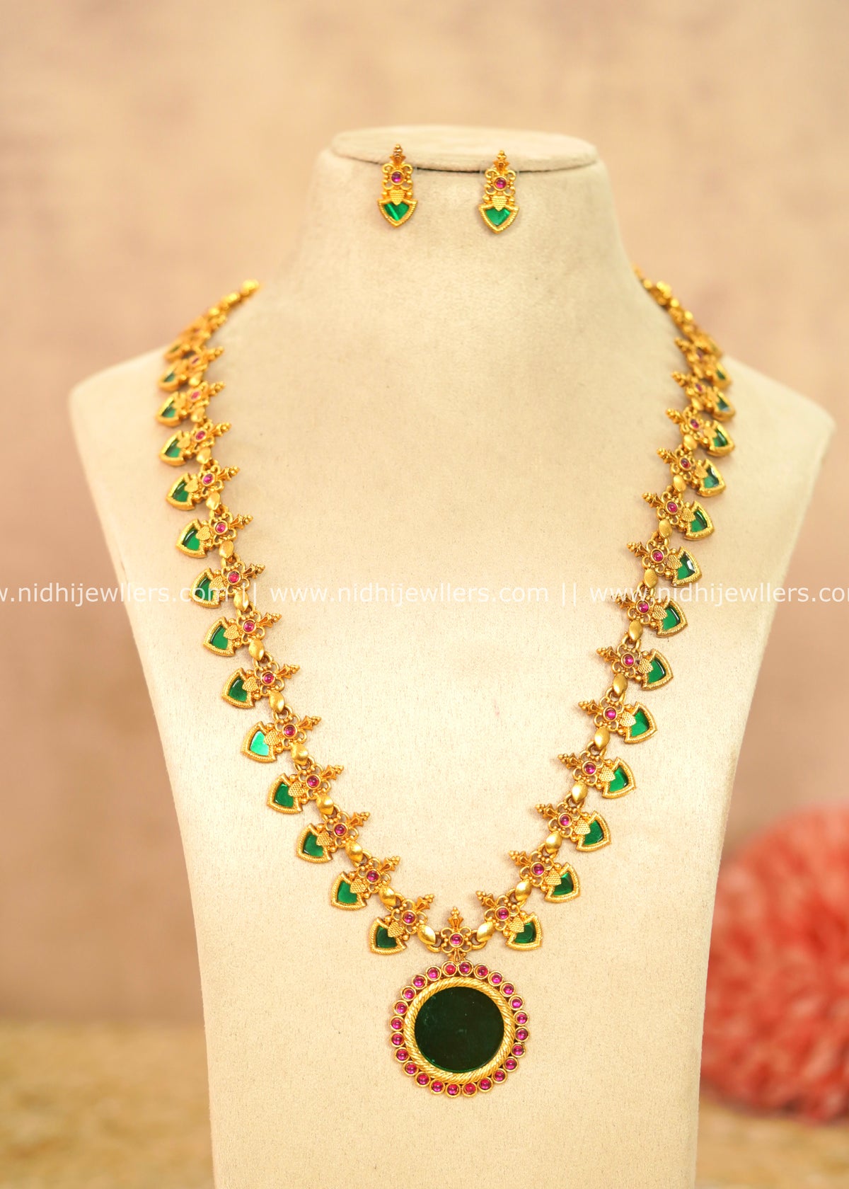 Traditional Kerala Glass Palakka Long Haram Set – Haritha