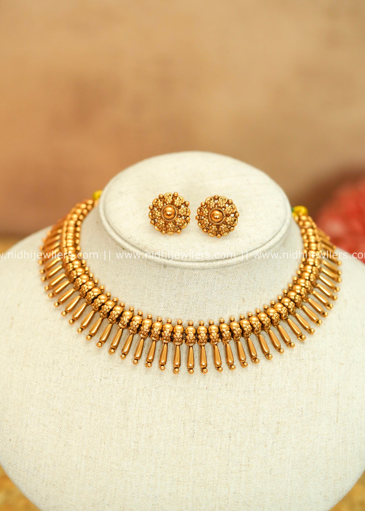 Traditional Panchaloha Mullamottu / Jasmine Bud Choker Set – Nitha