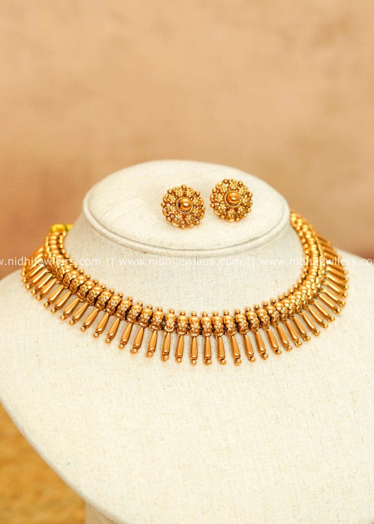 Traditional Panchaloha Mullamottu / Jasmine Bud Choker Set – Nitha