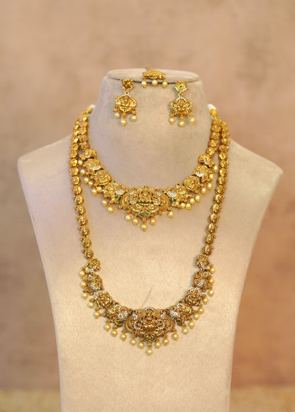 Regal Antique Nagas Goddess Lakshmi Complete Bridal Set – Samriddhi