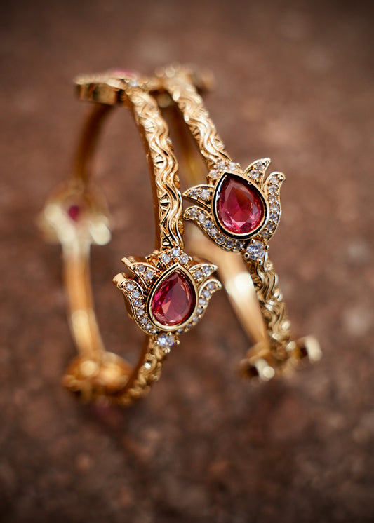 Ruby AD microstone premium bangles.