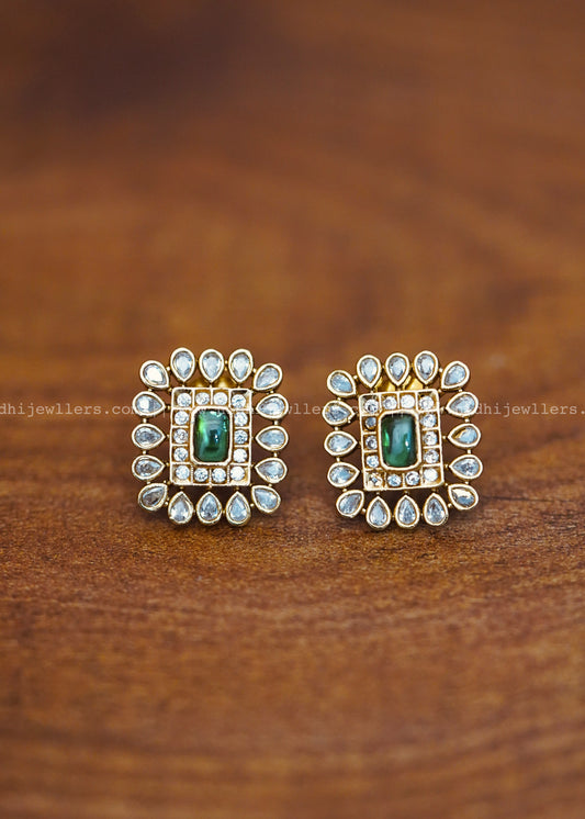 Premium Green and white stone earring