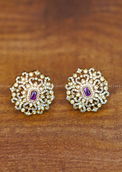 Premium pink and white Earring