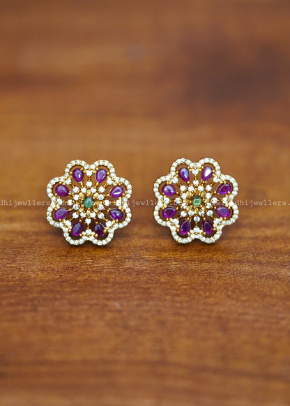 Premium micro stone multicoloured earring