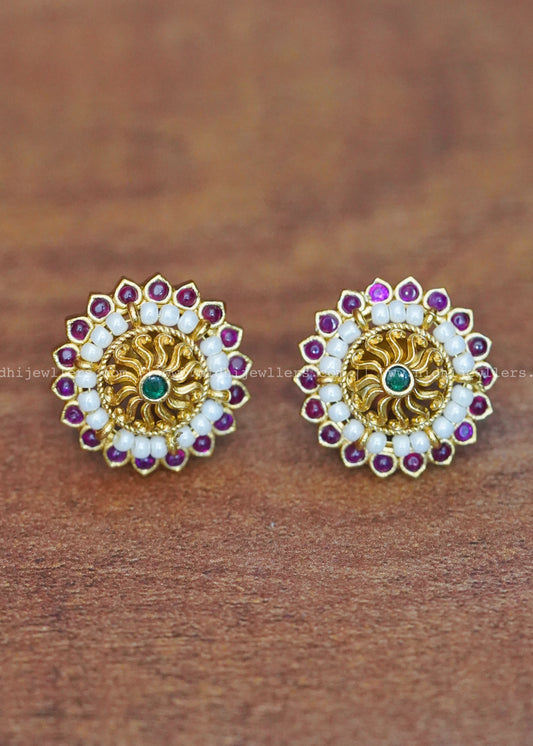 Premium whitebeads multicolour earring