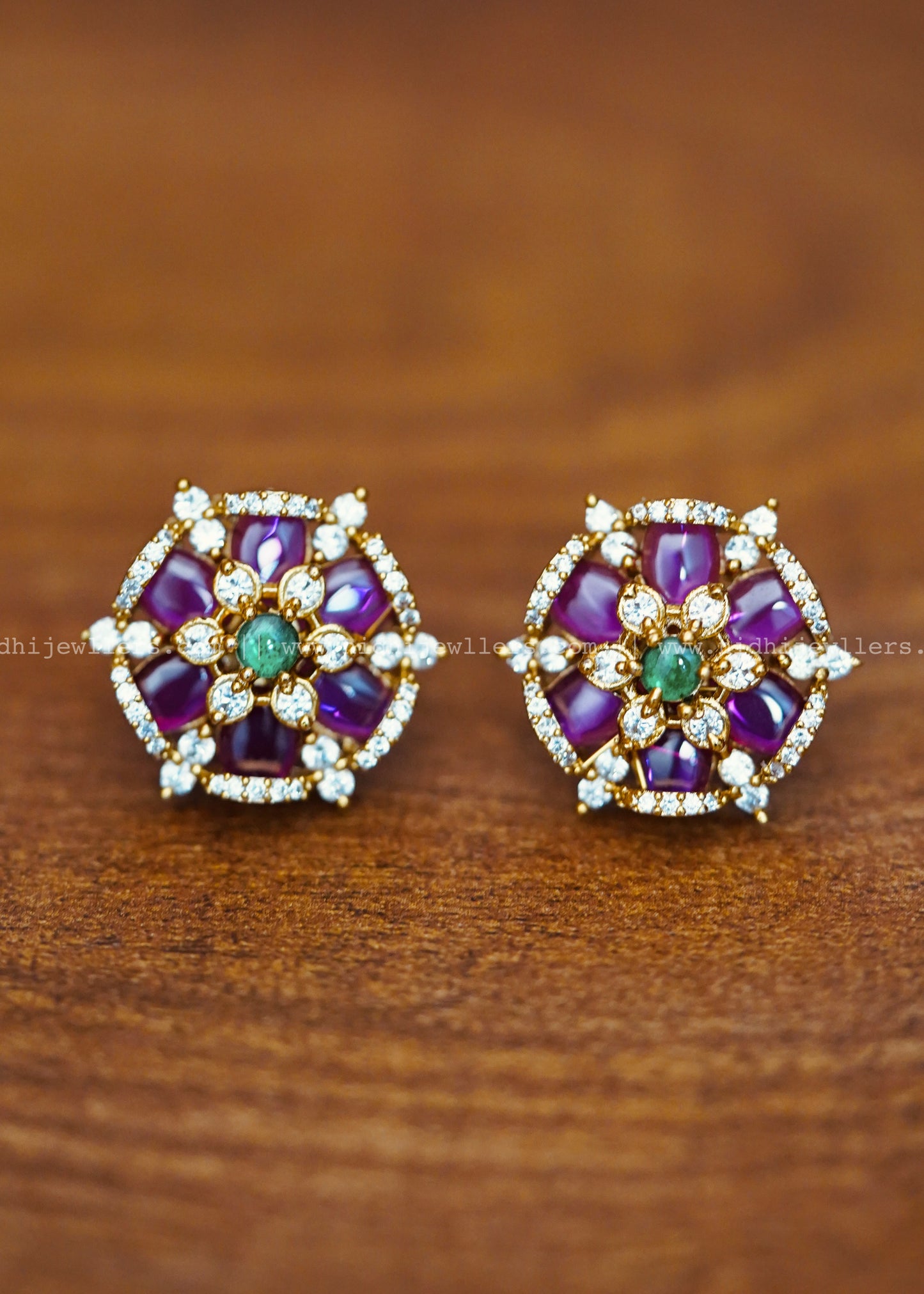 Premium multicoloured stone earrings