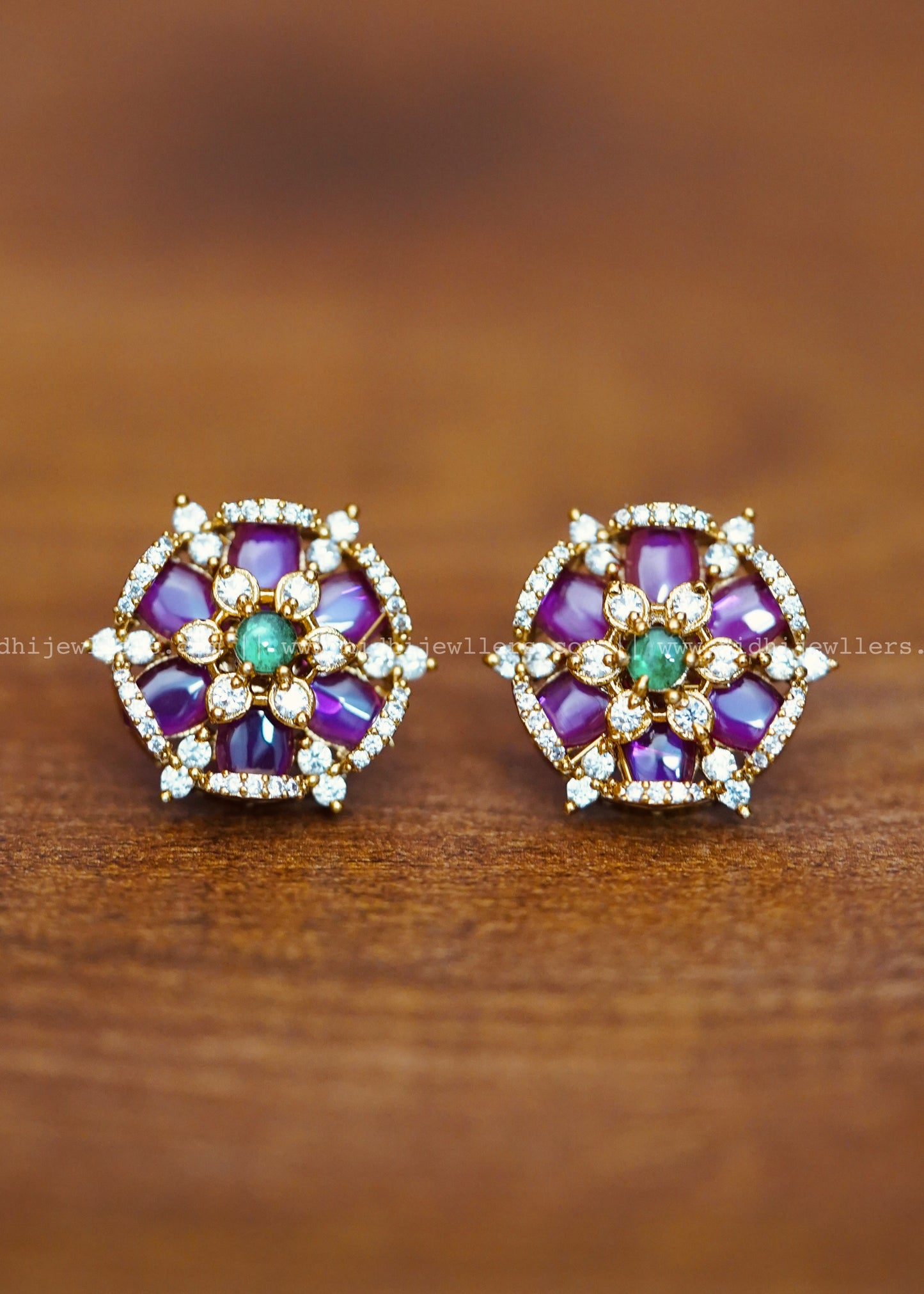 Premium multicoloured stone earrings