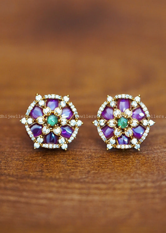 Premium multicoloured stone earrings