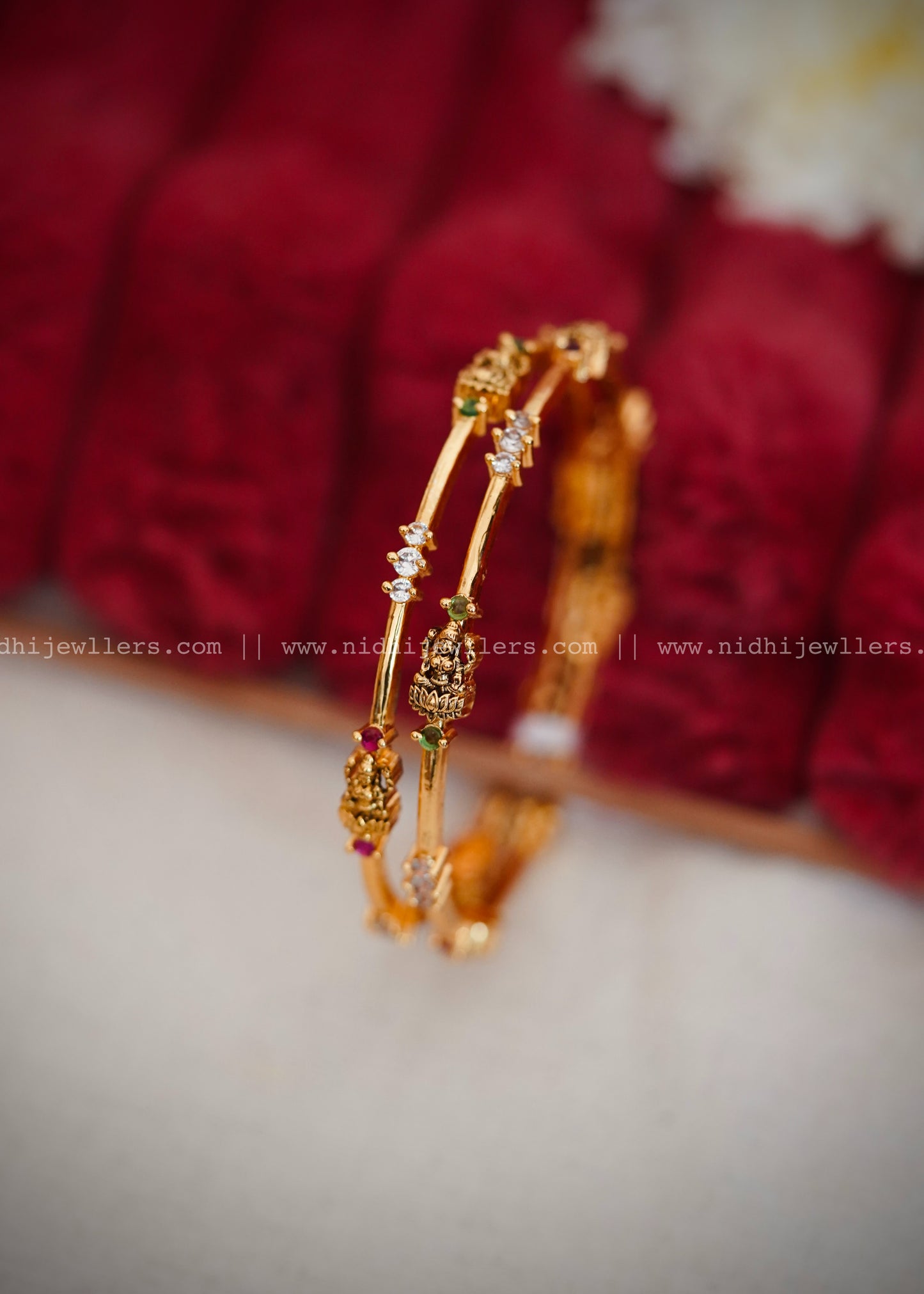 Premium Lakshmi stone bangle Nila