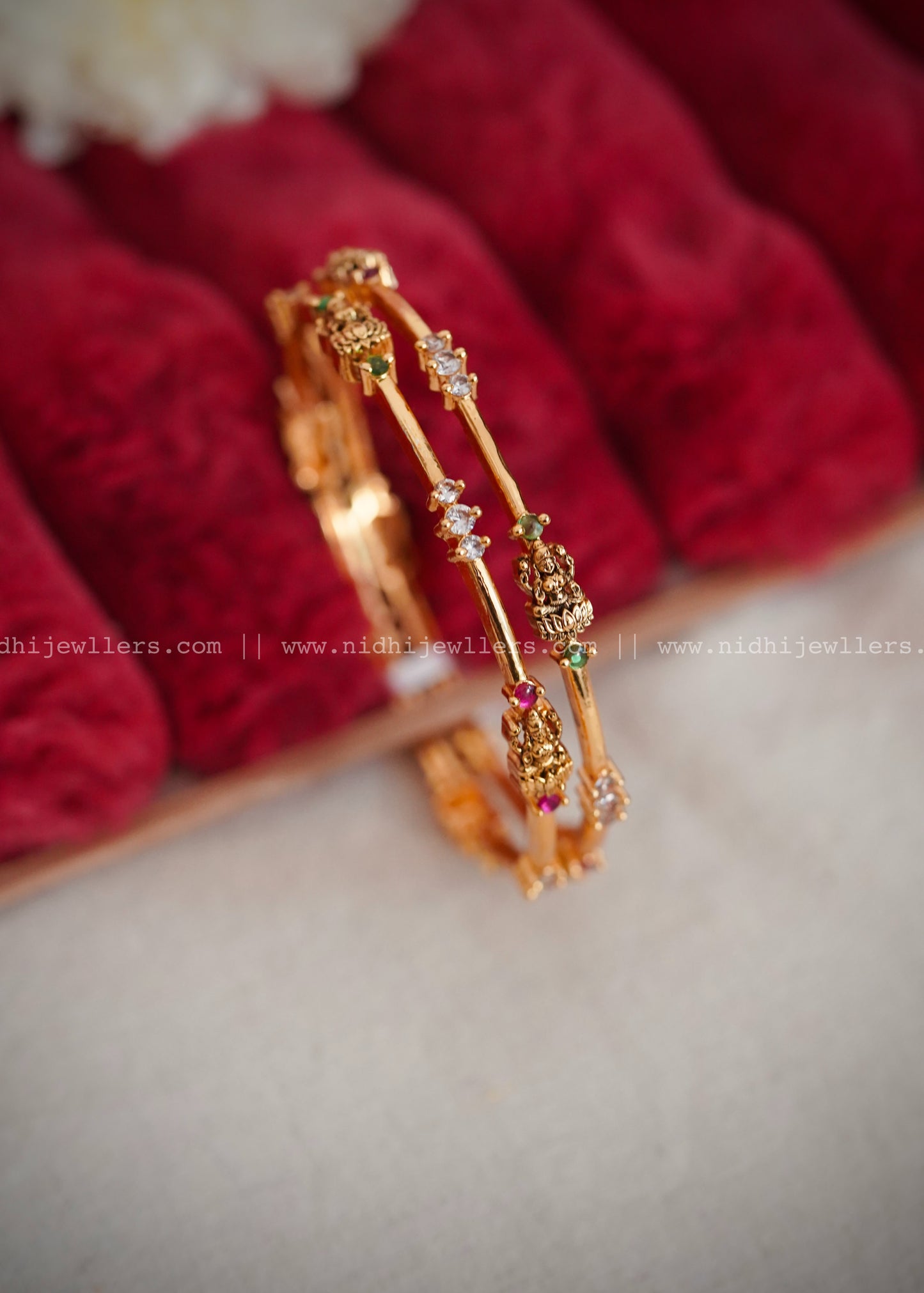 Premium Lakshmi stone bangle Nila