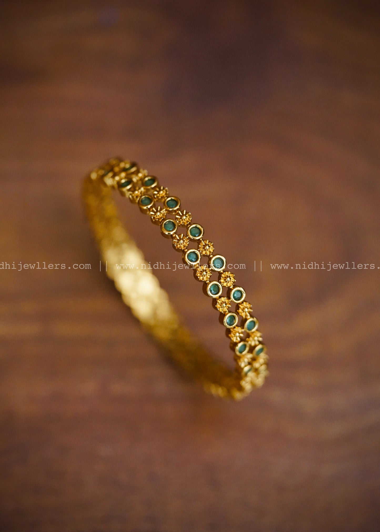 Premium green stone bangles