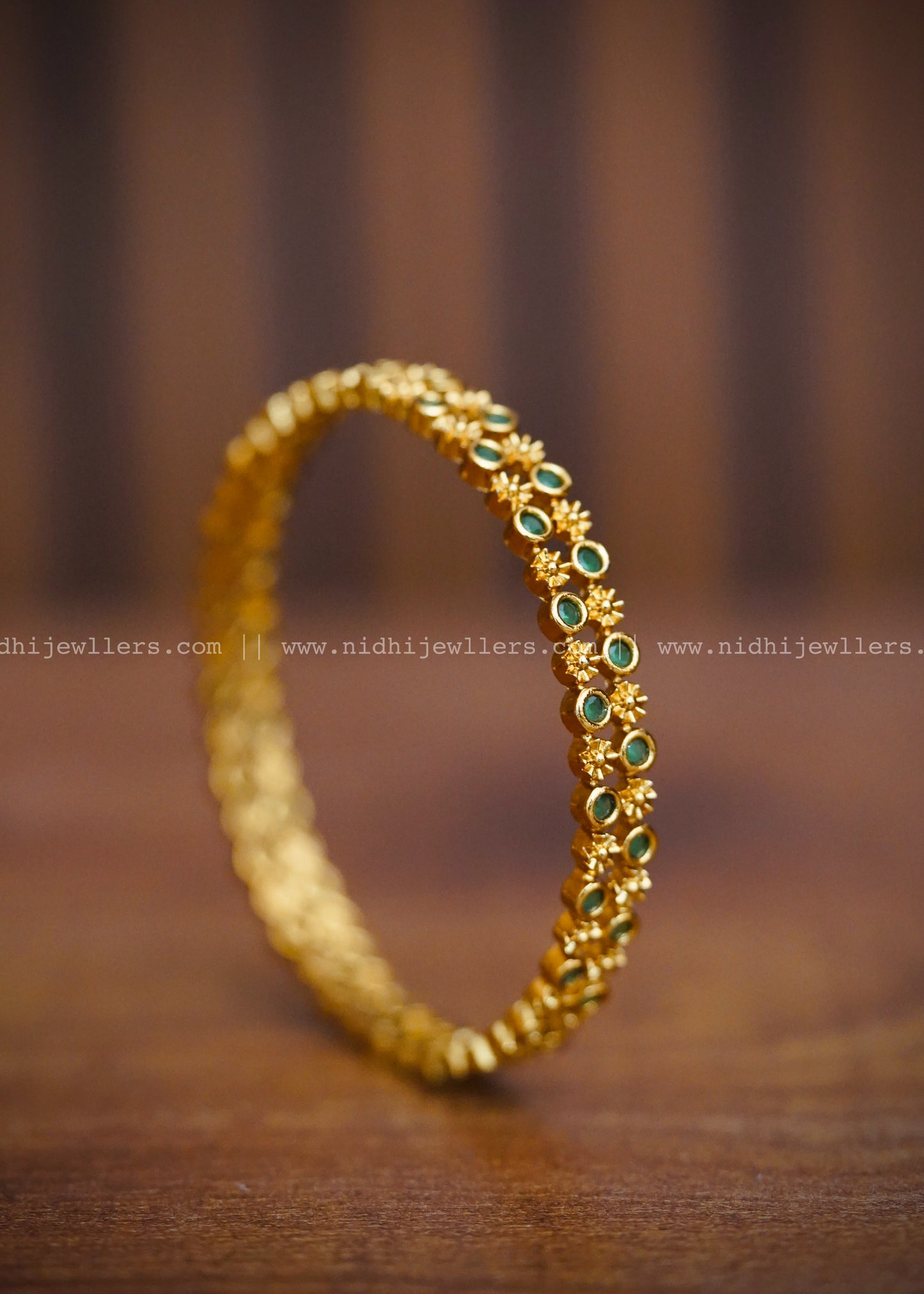 Premium green stone bangles