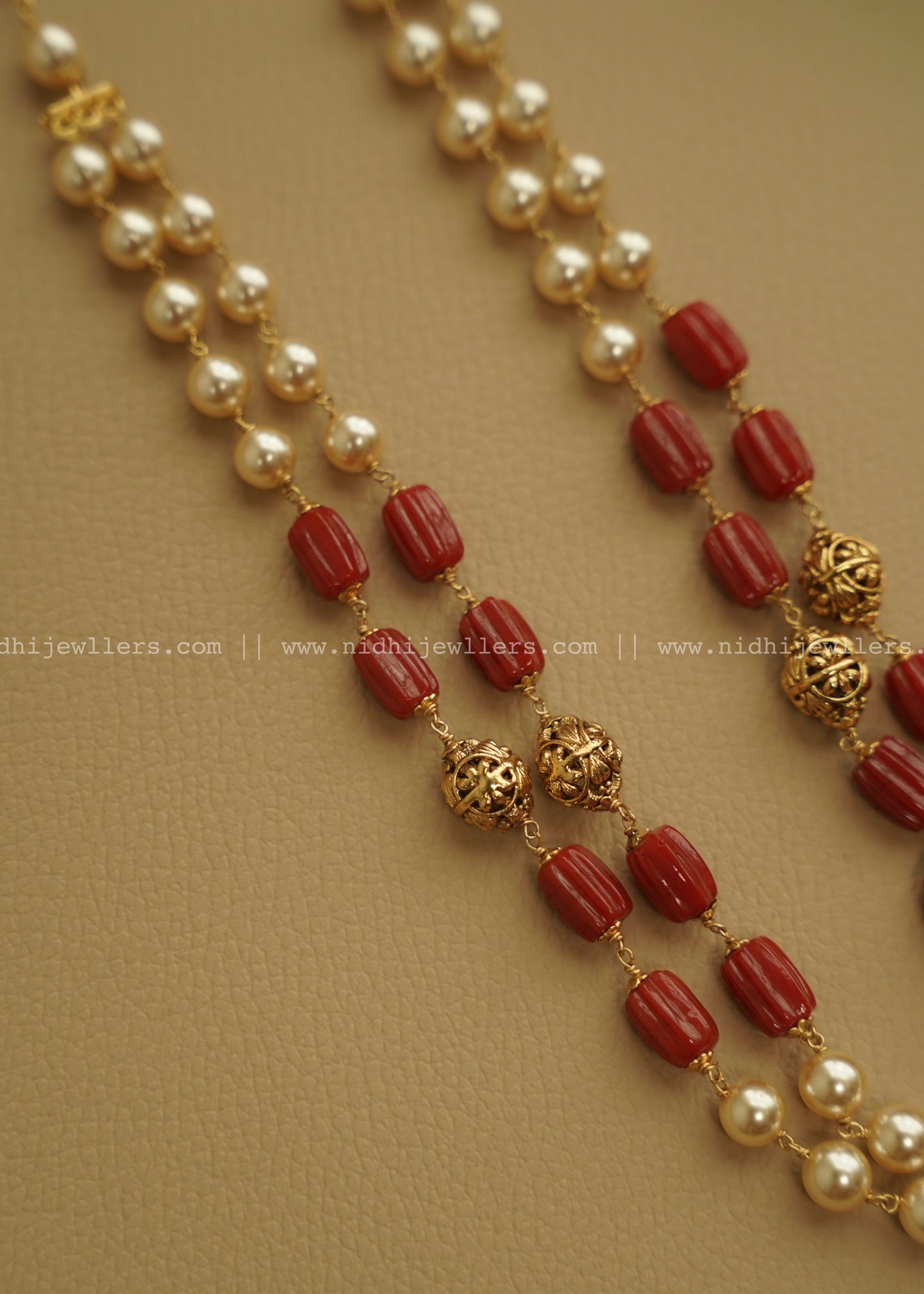 Real gold polished layered coral haram H240113