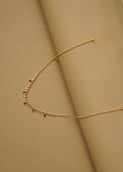 Real gold polished multicoloured neckchain