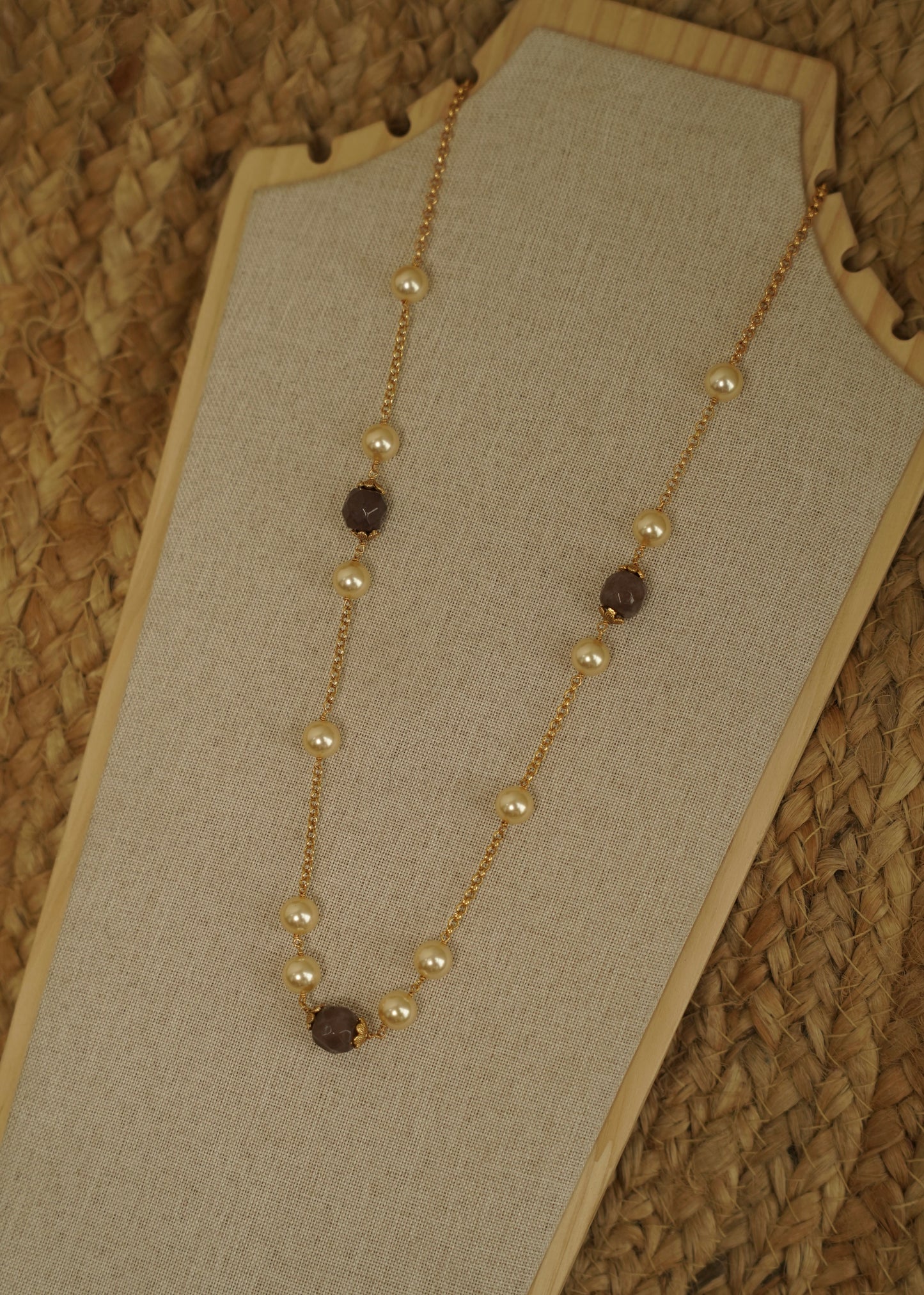 Real gold polished perl haram lavender H240109