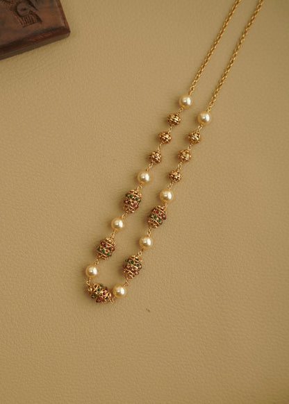 Real gold polished multicoloured ball haram