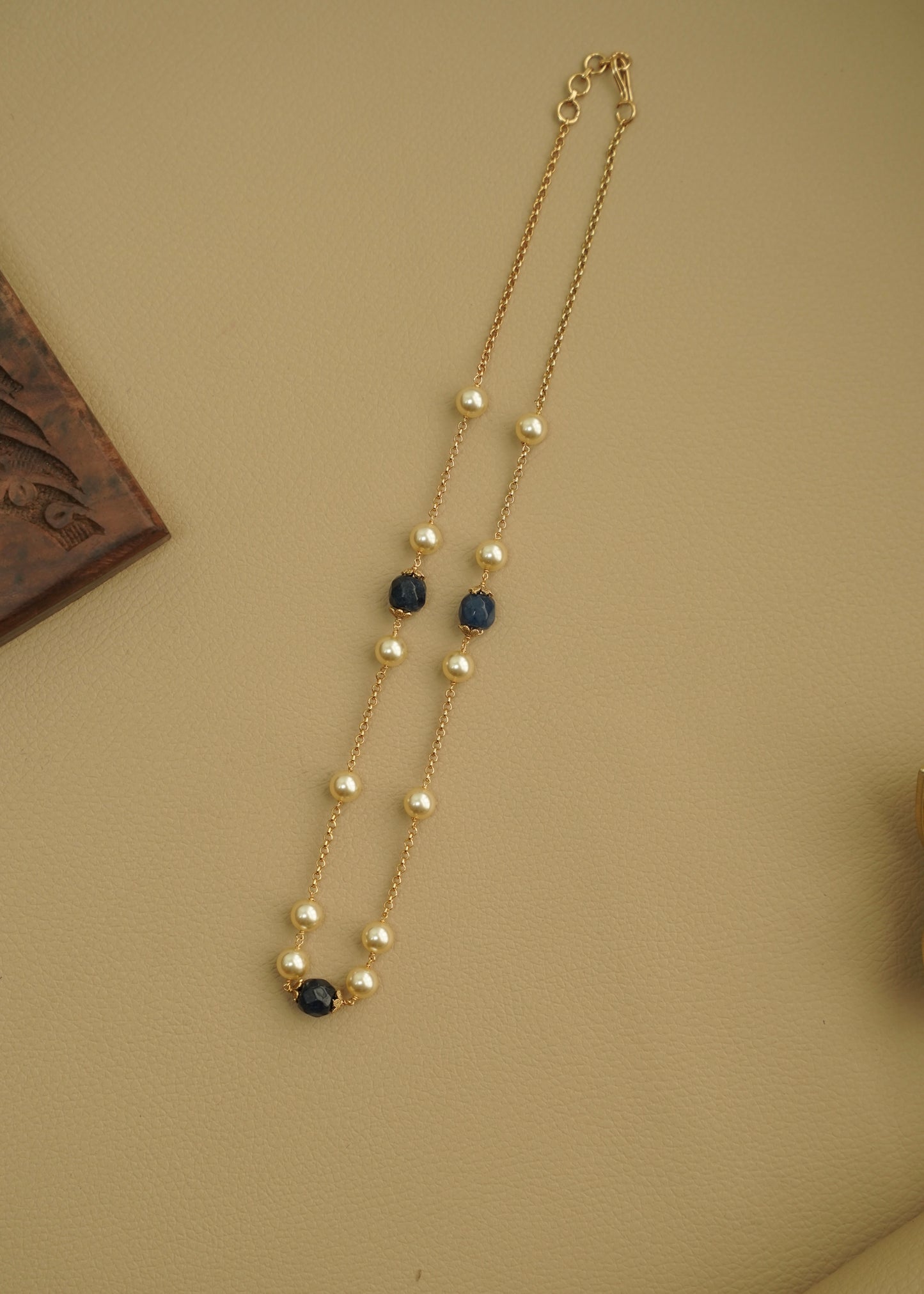 Real gold polished neckchain Blue