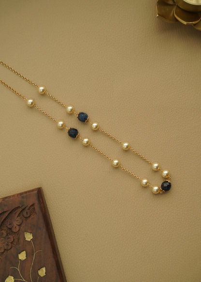Real gold polished neckchain Blue