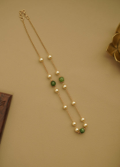 Real gold polished neckchain Green